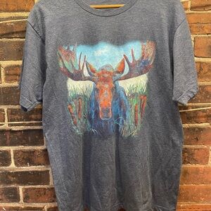 Gray Moose Graphic T-Shirt